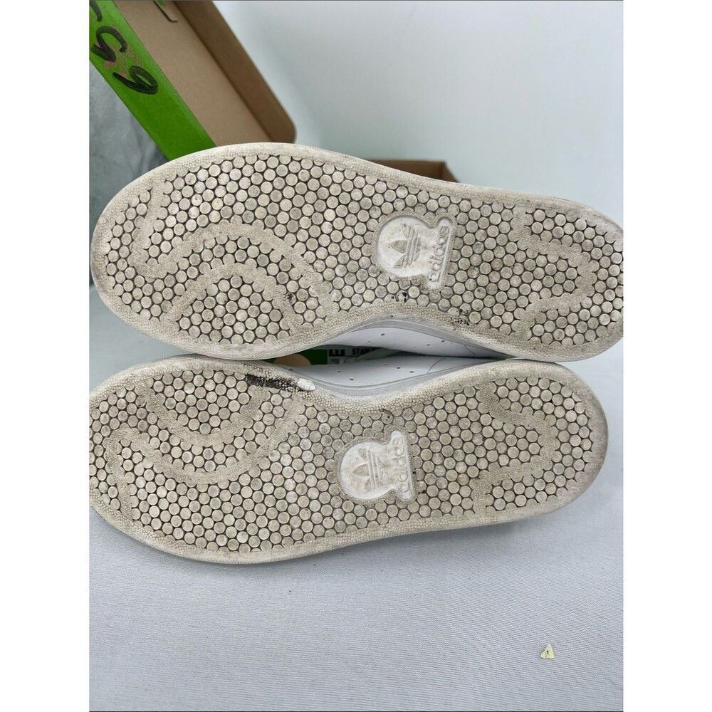 adidas White Stan Smith Sneakers with Green Heel Tab and Kermit Detail - Picture 8 of 8